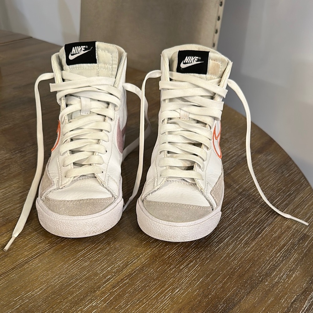 Nike White and Orange Athletic Shoes